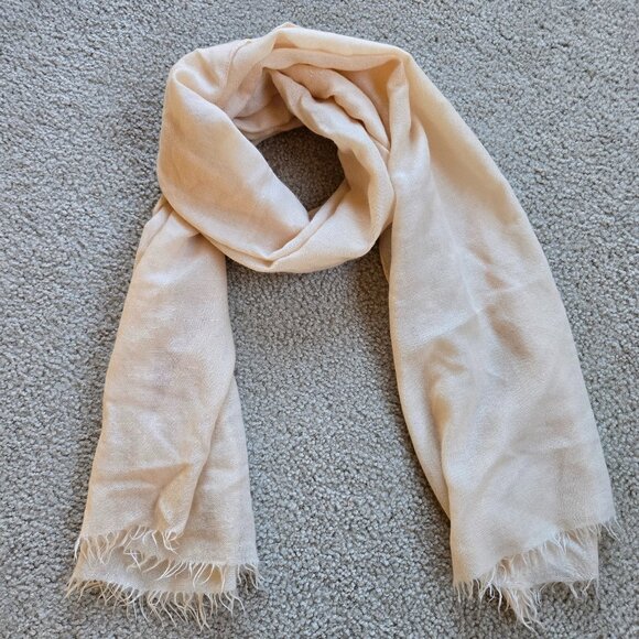 Accessories - Cashmere Scarf Pale Peach Woven Lightweight Tissue weight